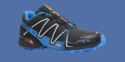 Running Shoe, Size 9, Black and Blue, Range Two